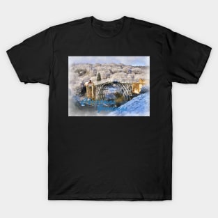 Christmas Greetings Cards Ironbridge in Snow T-Shirt